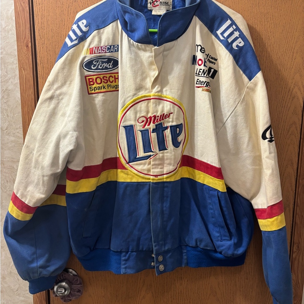 Chase Authentics Blue and White Bomber Jacket